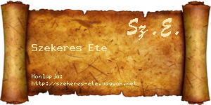 Szekeres Ete névjegykártya