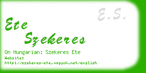 ete szekeres business card